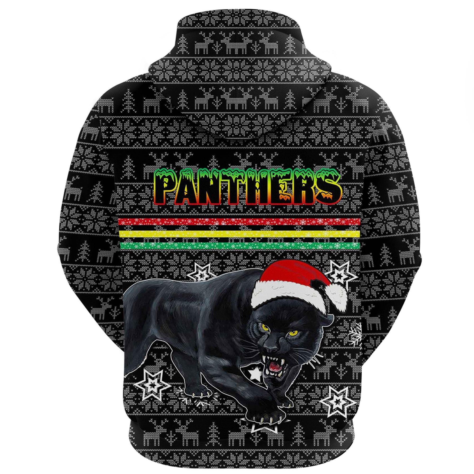 Vibe Hoodie Clothing - Penrith Panthers Christmas Zip Hoodie - Vibe Hoodie Shop
