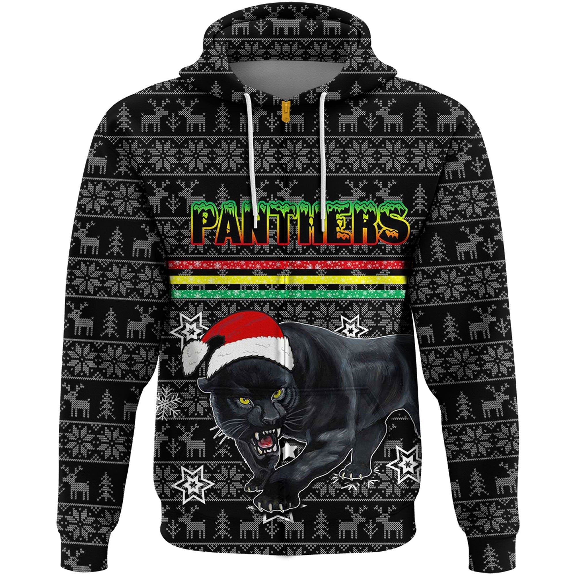 (Custom) Vibe Hoodie Clothing - Penrith Panthers Aboriginal Tattoo Zip Hoodie - Vibe Hoodie Shop