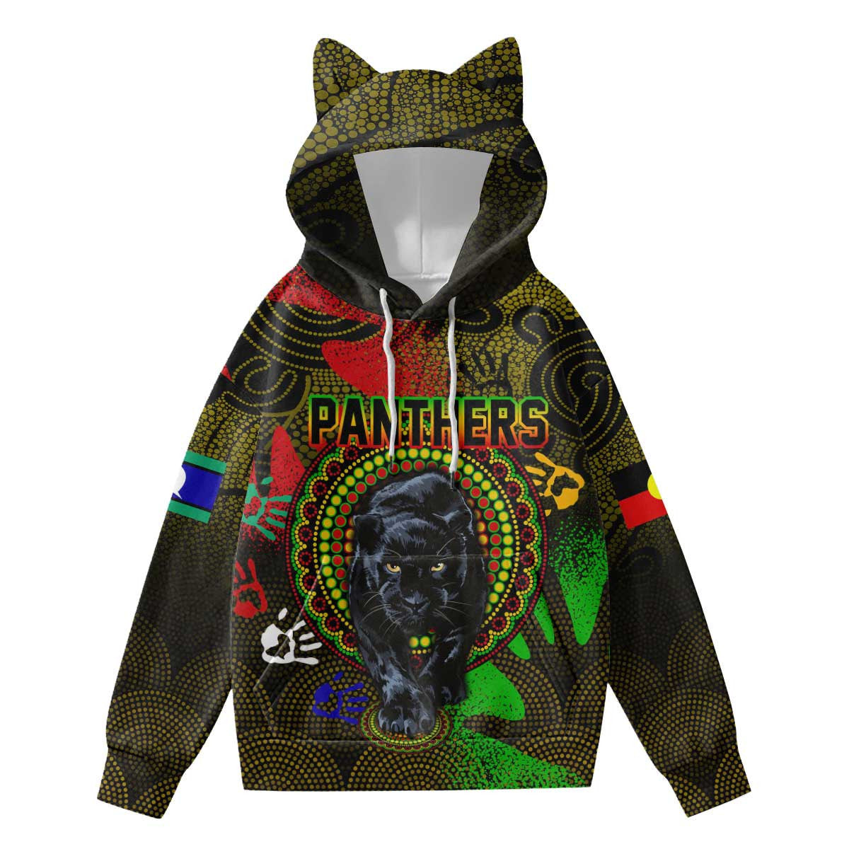 Vibe Hoodie Clothing - Penrith Panthers Naidoc 2022 Hoodie With Decorative Ears - Vibe Hoodie Shop
