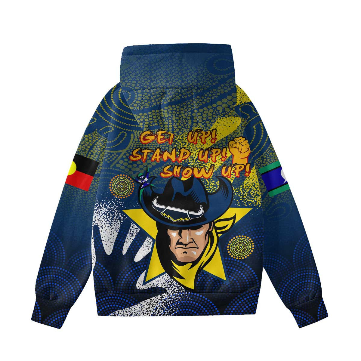 Vibe Hoodie Clothing - North Queensland Cowboys Naidoc 2022 Hoodie With Decorative Ears - Vibe Hoodie Shop