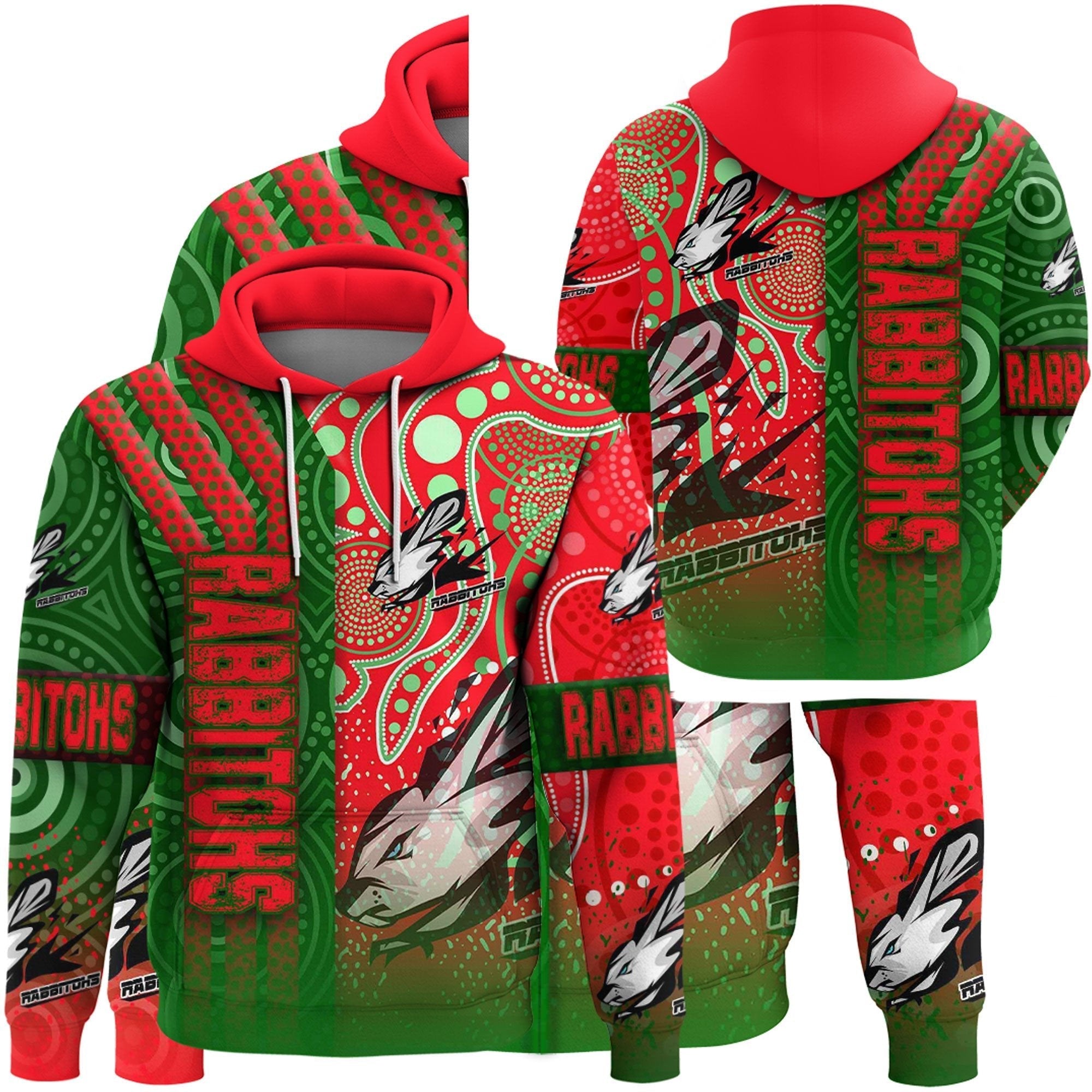 Vibe Hoodie Clothing - South Sydney Rabbitohs Sporty Style Zip Hoodie - Vibe Hoodie Shop