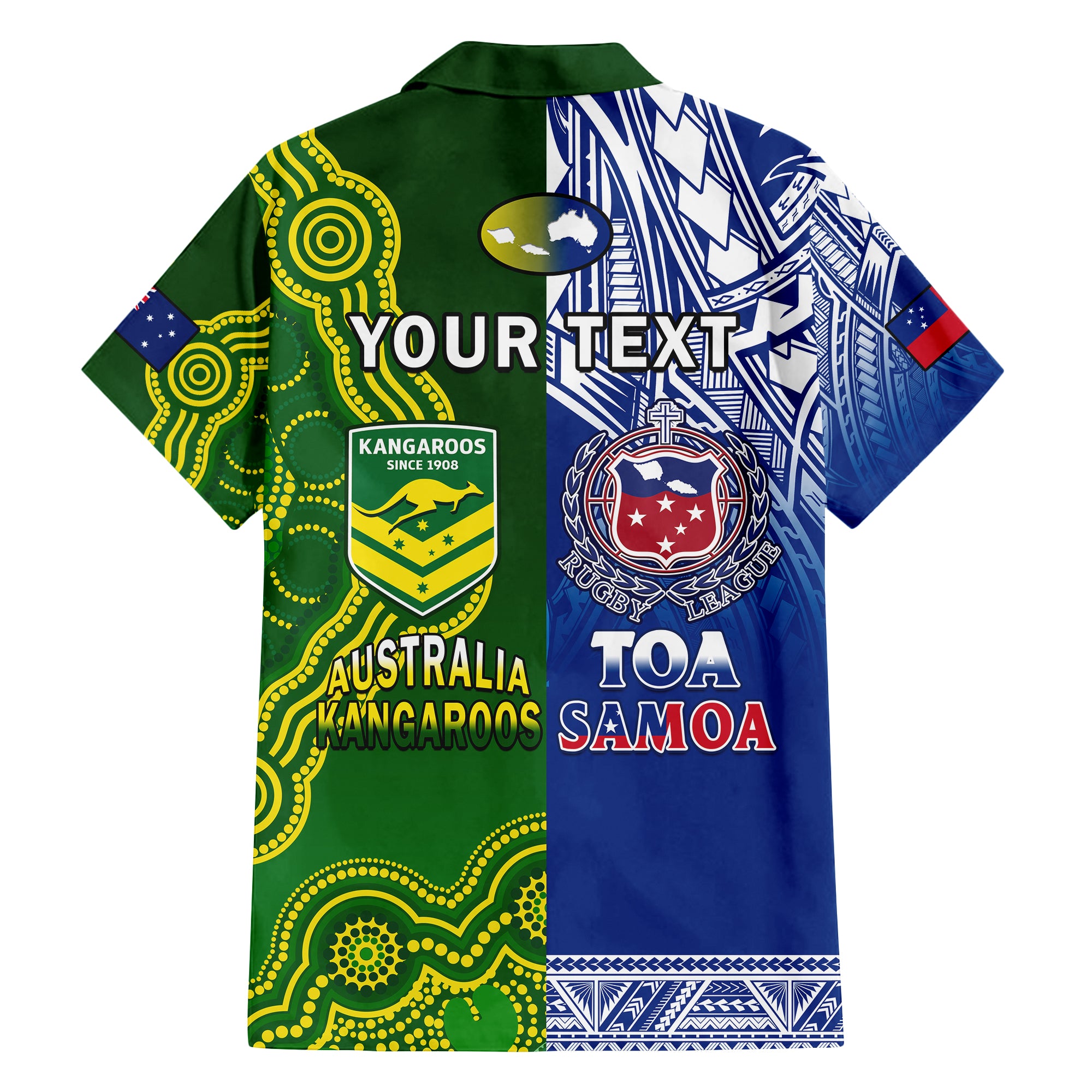 (Custom Personalised) Samoa Rugby and Australia Rugby Hawaiian Shirt Toa Samoa Mix Kangaroos Pacific - Vibe Hoodie Shop