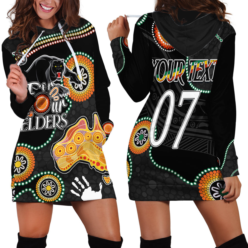 Personalised NAIDOC Week 2023 NRL Panther For Our Elders Hoodie Dress - Vibe Hoodie Shop