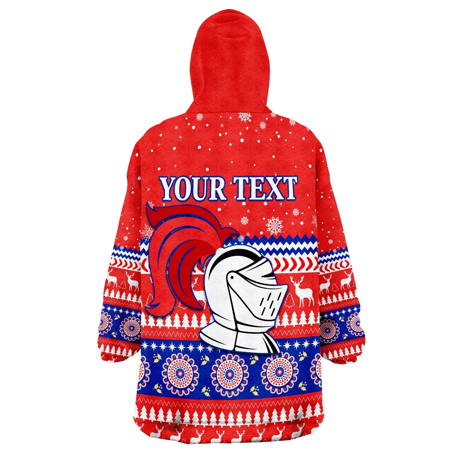 (Custom Personalised) Knights Christmas Newcastle Wearable Blanket Hoodie - Vibe Hoodie Shop