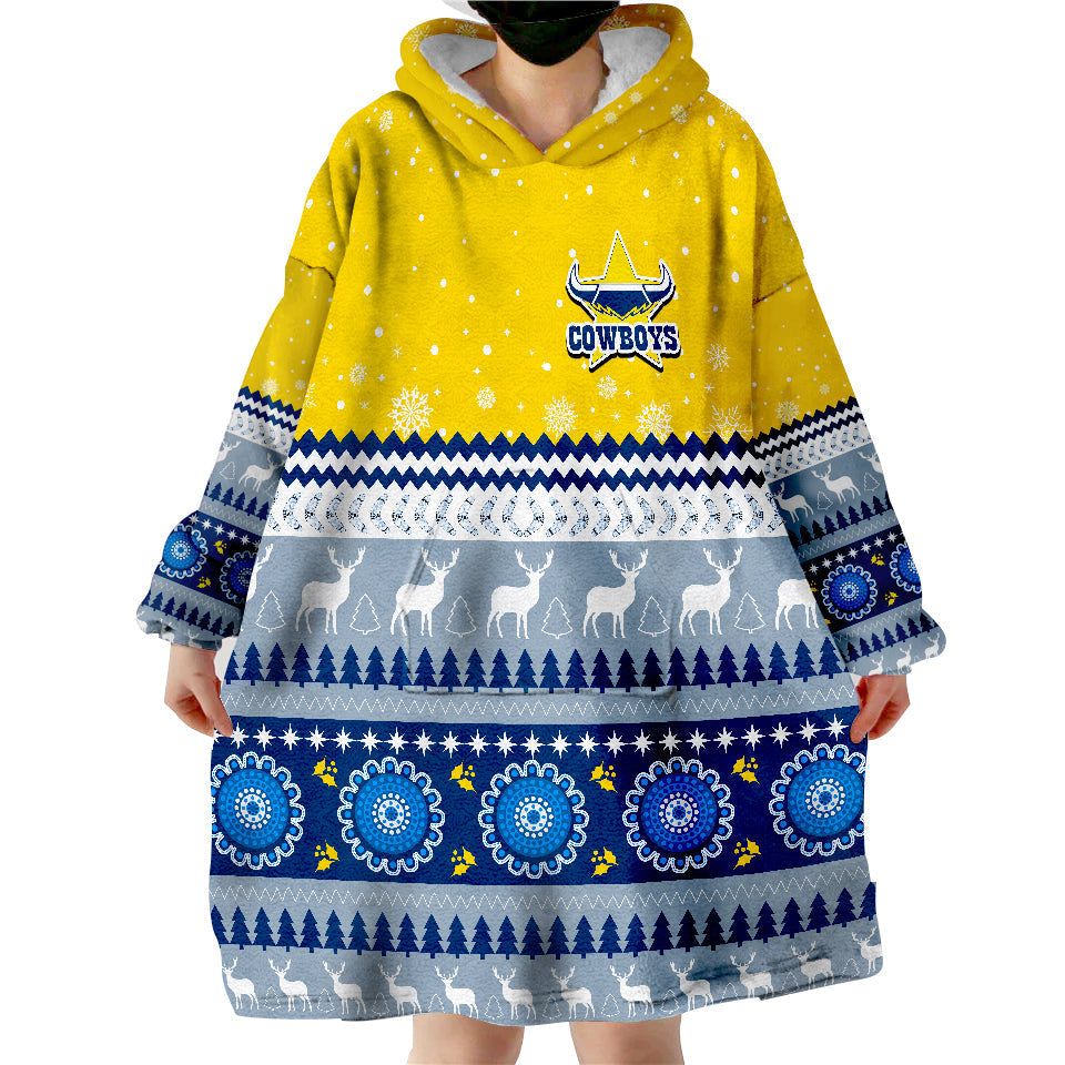 Cowboys Aboriginal Christmas North Queensland Wearable Blanket Hoodie - Vibe Hoodie Shop