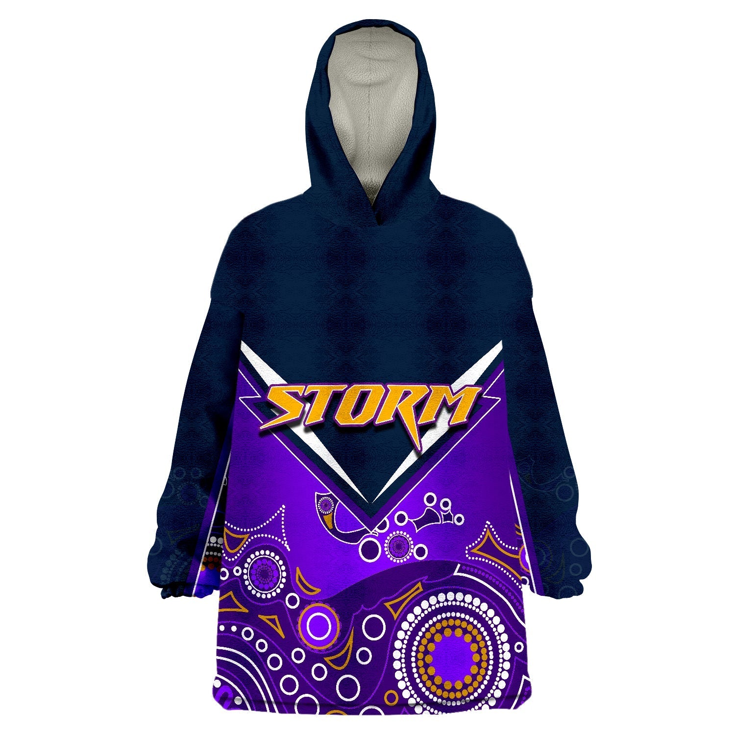 Melbourne Storm Aboriginal Wearable Blanket Hoodie - Vibe Hoodie Shop