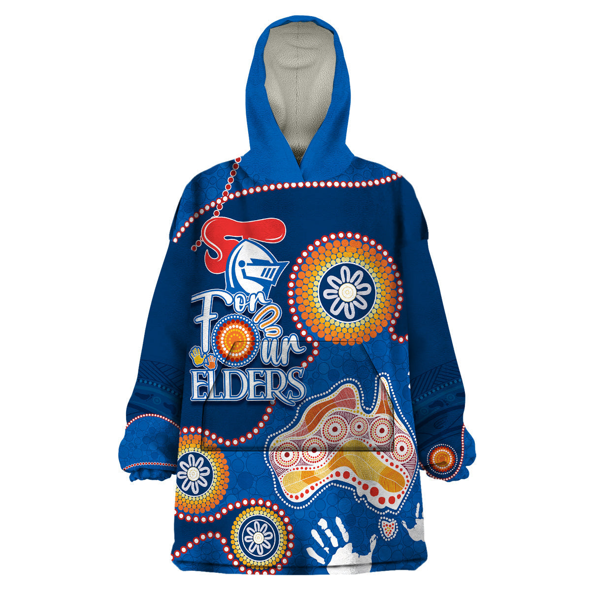 Personalised NAIDOC Week 2023 NRL Knights For Our Elders Wearable Blanket Hoodie - Vibe Hoodie Shop