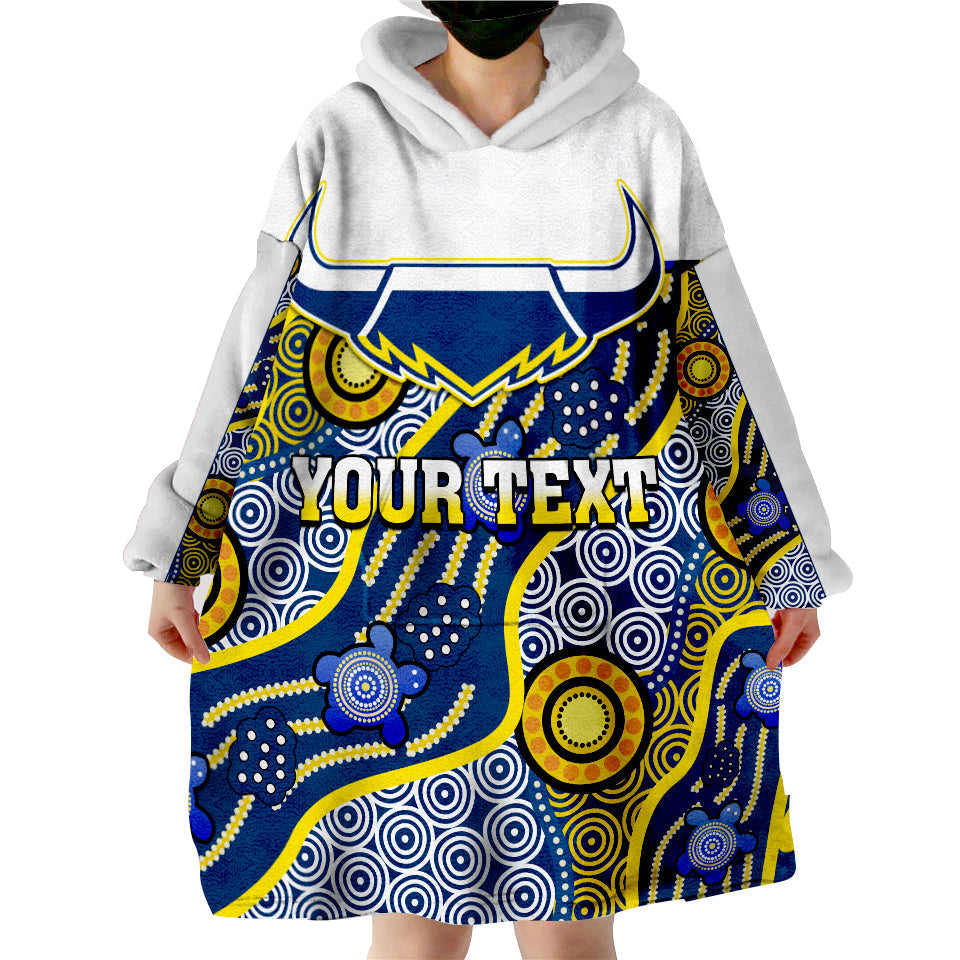 (Custom Personalised) Cowboys North Queensland Indigenous Wearable Blanket Hoodie - Vibe Hoodie Shop