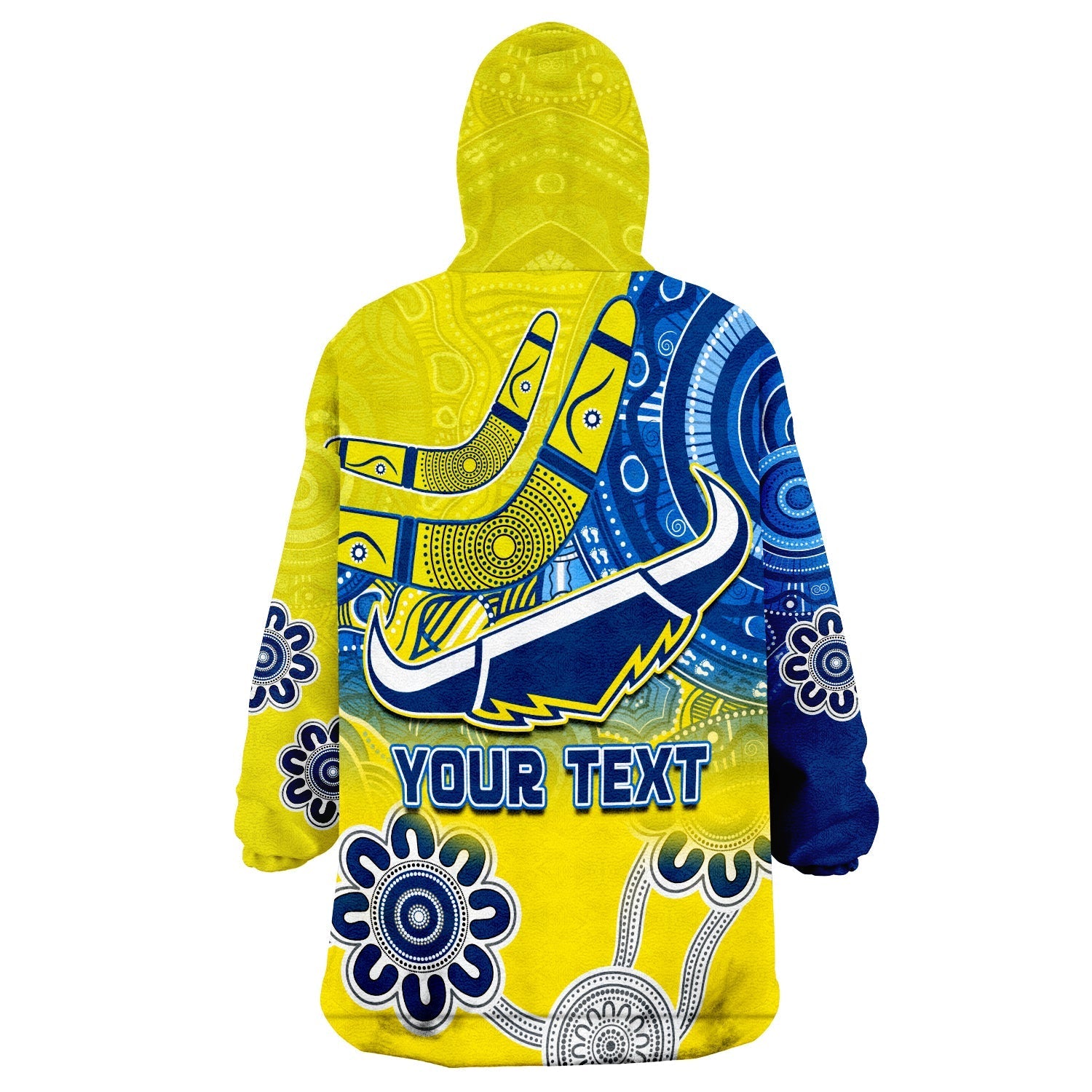 (Custom Personalised) Cowboys Rugby Aboriginal Boomerang Go Premiers North Queensland Wearable Blanket Hoodie - Vibe Hoodie Shop