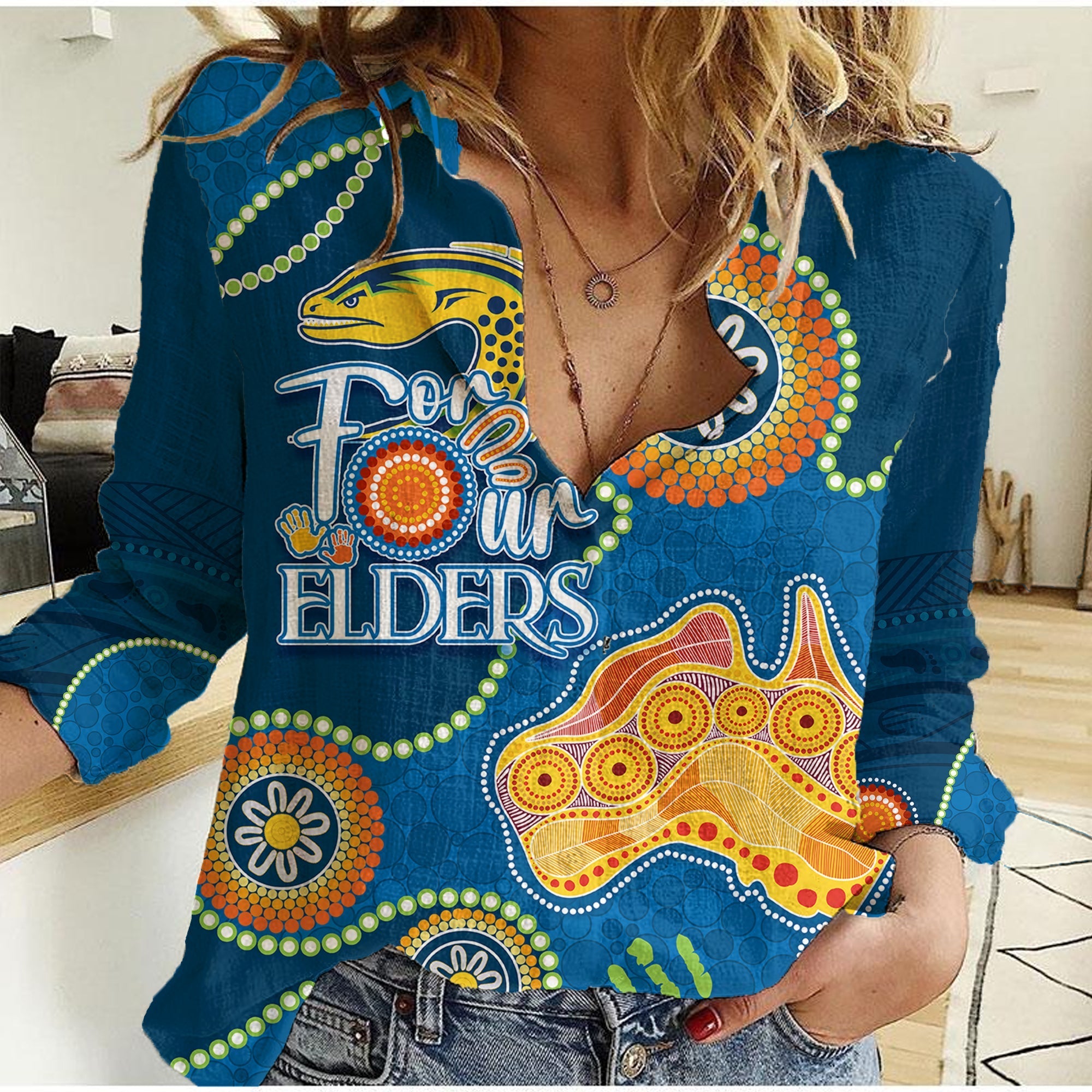 Personalised NAIDOC Week 2023 NRL Eels For Our Elders Women Casual Shirt - Vibe Hoodie Shop