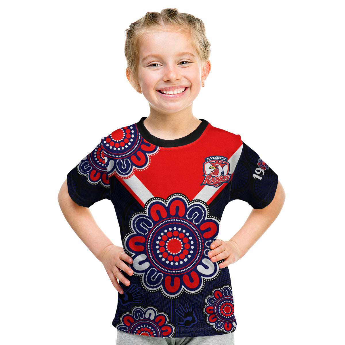 nrl-sydney-roosters-rugby-1908-aboriginal-kid-t-shirt