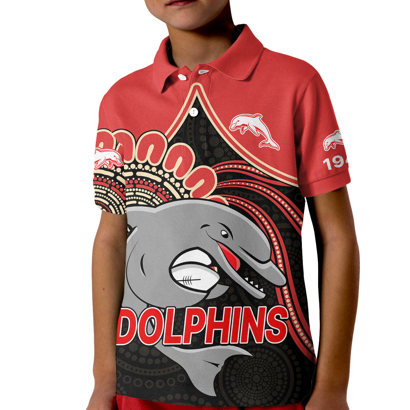 custom-personalised-nrl-redcliffe-dolphins-kid-polo-shirt