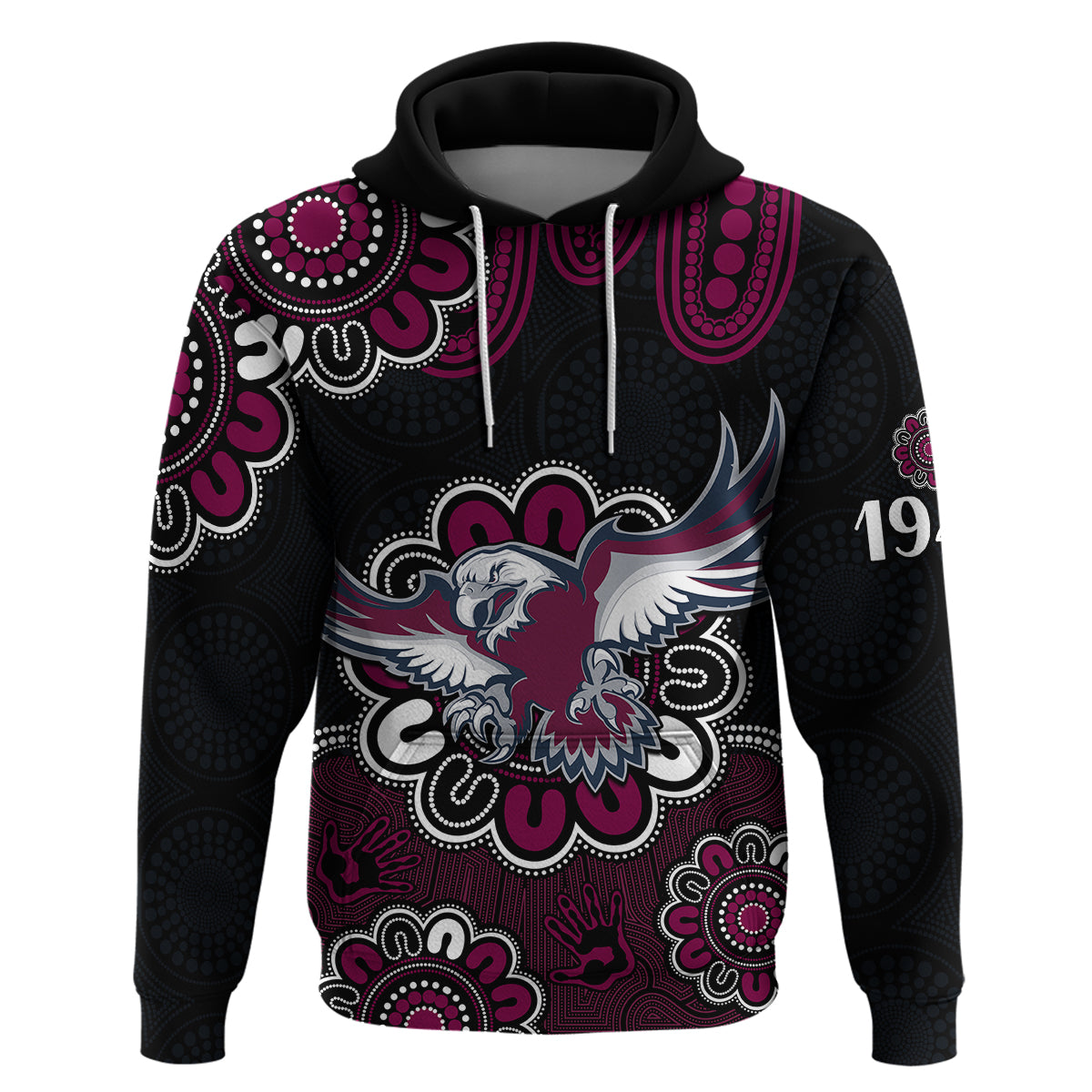 NRL Manly Warringah Sea Eagles Rugby 1946 Aboriginal Hoodie LT9 - Vibe Hoodie Shop