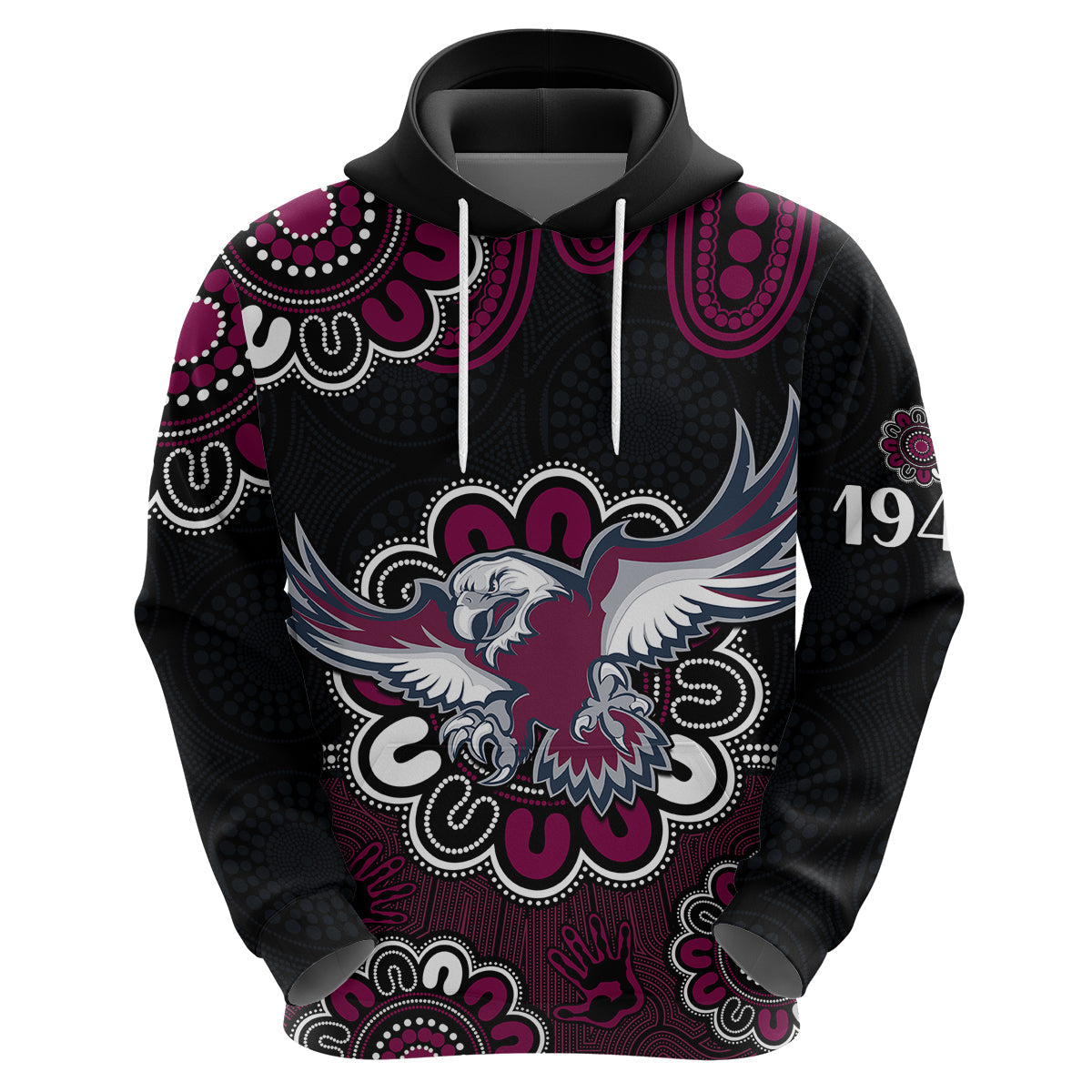 NRL Manly Warringah Sea Eagles Rugby 1946 Aboriginal Hoodie LT9 - Vibe Hoodie Shop