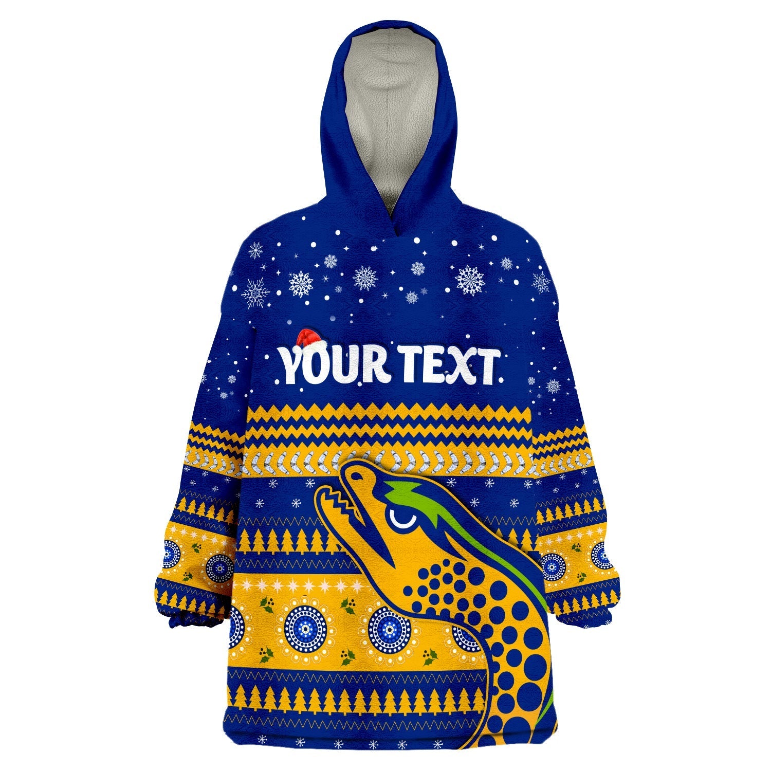 (Custom Personalised) Eels Unique Merry Christmas Parramatta Wearable Blanket Hoodie - Vibe Hoodie Shop