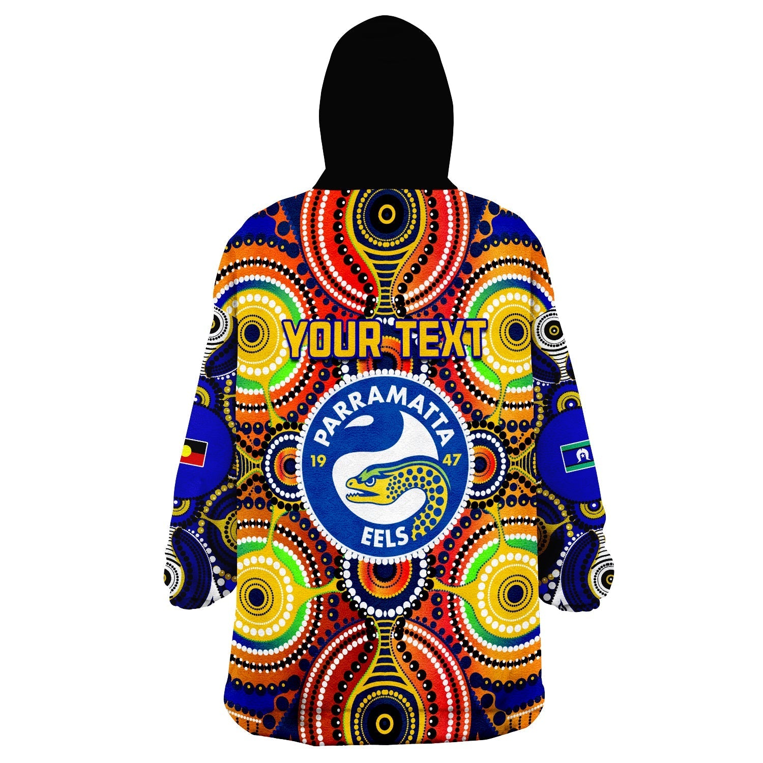 (Custom Personalised) Eels Indigenous Parramatta NAIDOC Special Wearable Blanket Hoodie - Vibe Hoodie Shop