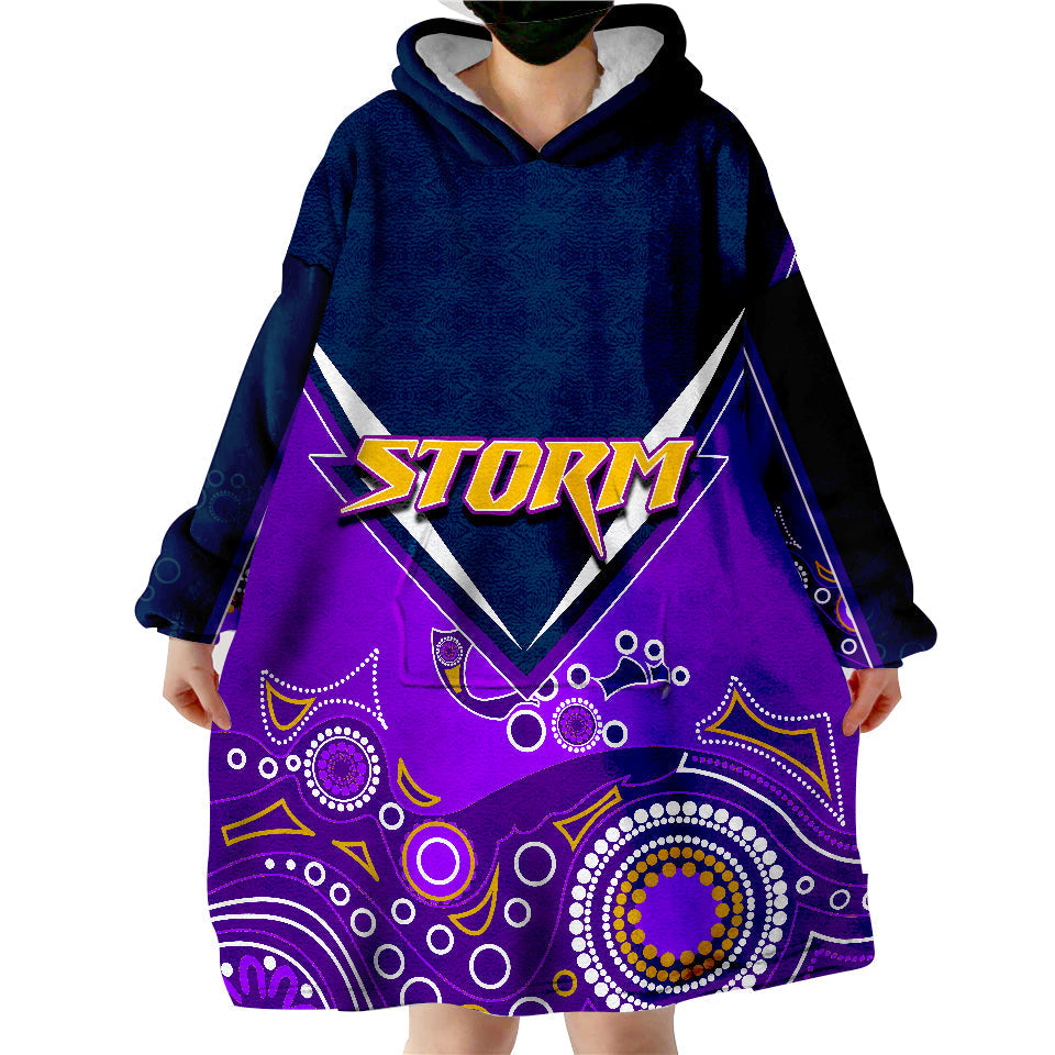 Melbourne Storm Aboriginal Wearable Blanket Hoodie - Vibe Hoodie Shop