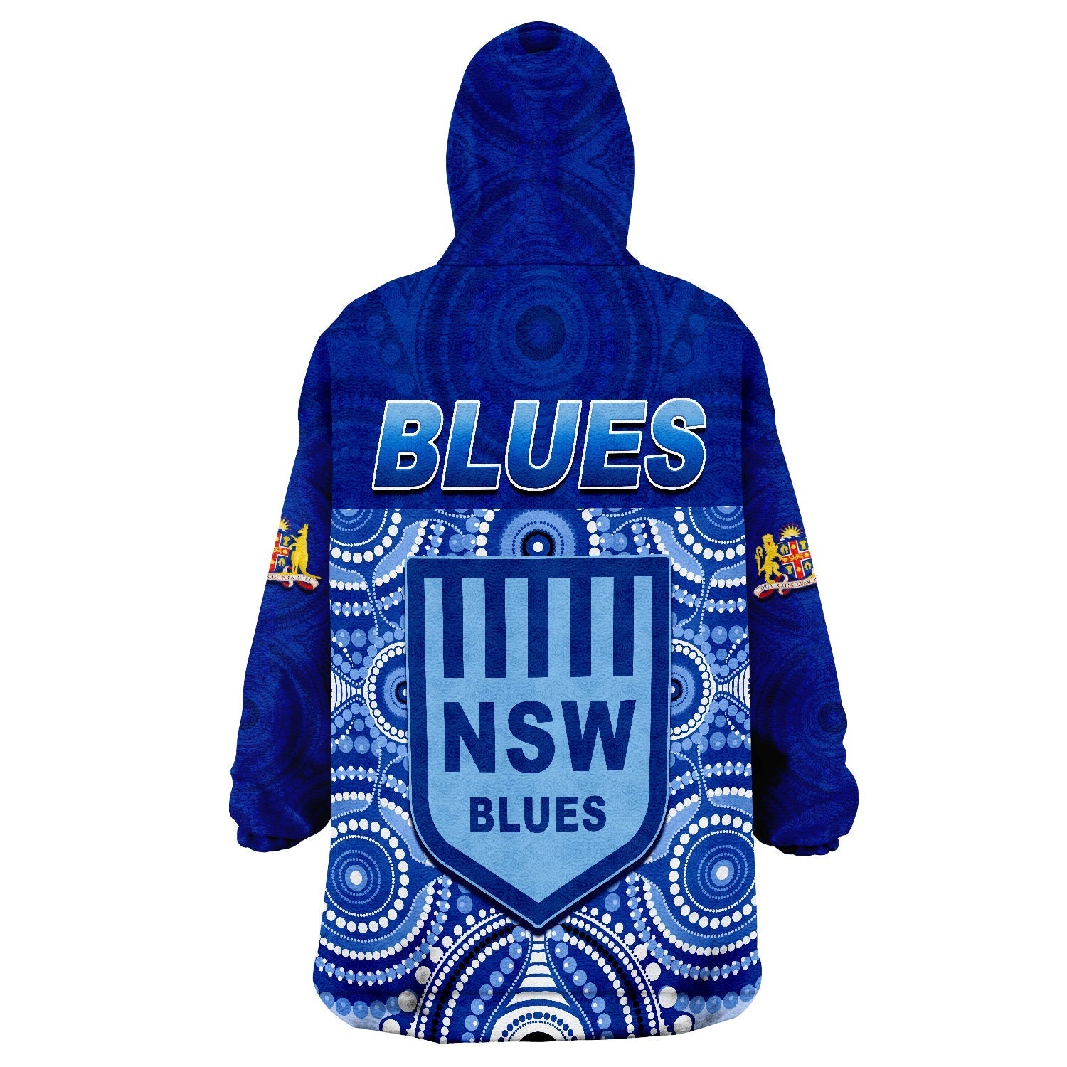 Blues NSW Rugby Aboriginal New South Wales Origin Wearable Blanket Hoodie - Vibe Hoodie Shop