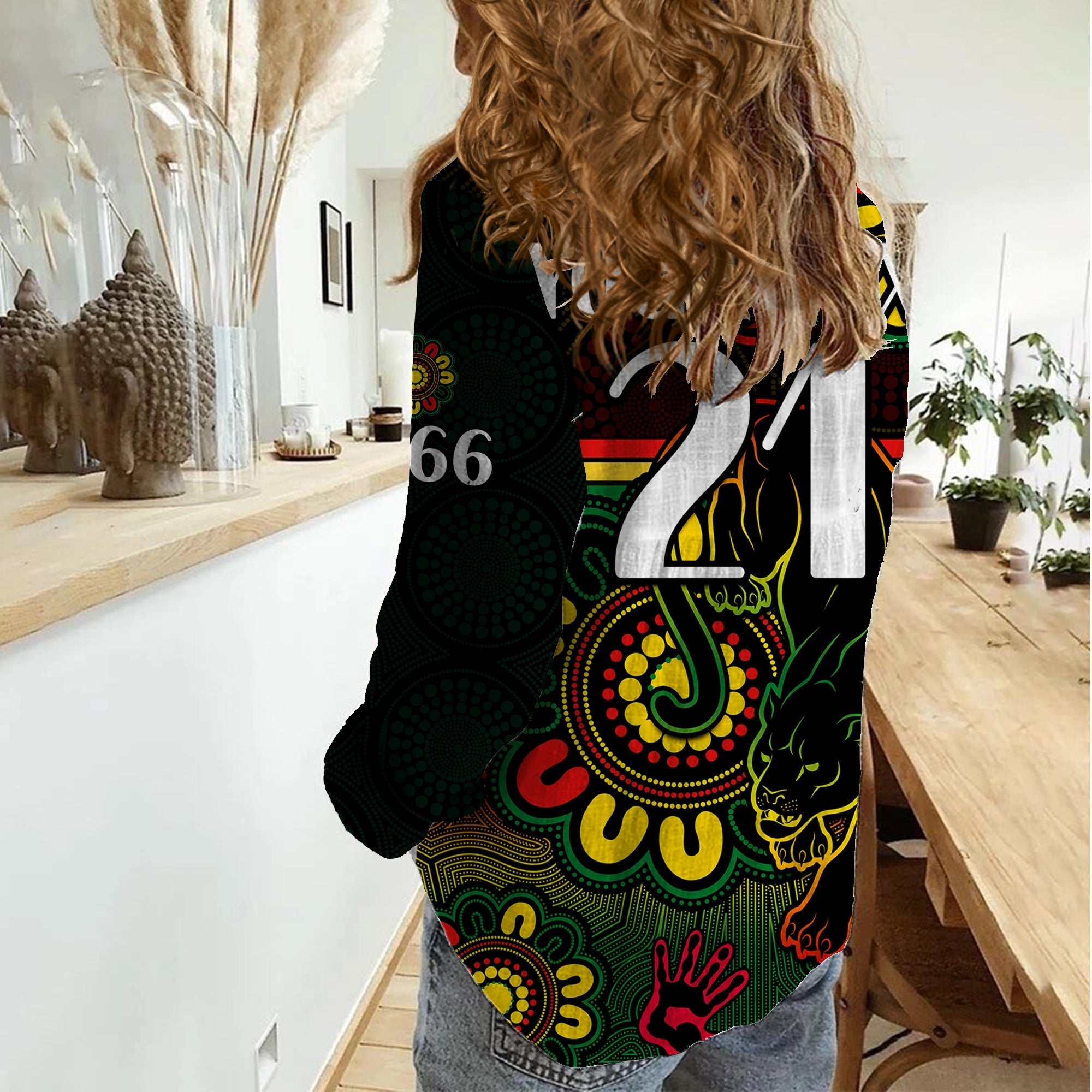 (Custom Personalised) NRL Penrith Panthers Rugby Women Casual Shirt Panthers 1966 Aboriginal - Vibe Hoodie Shop