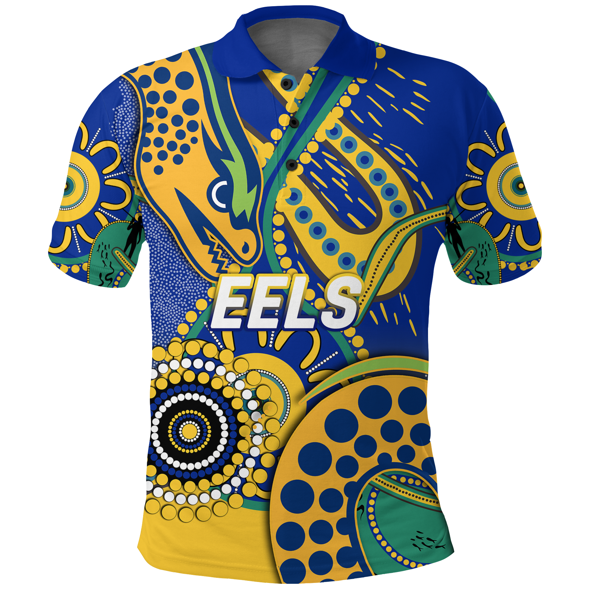 (Custom Personalised) Eels Rugby 2022 Aboriginal Art Polo Shirt - - Vibe Hoodie Shop