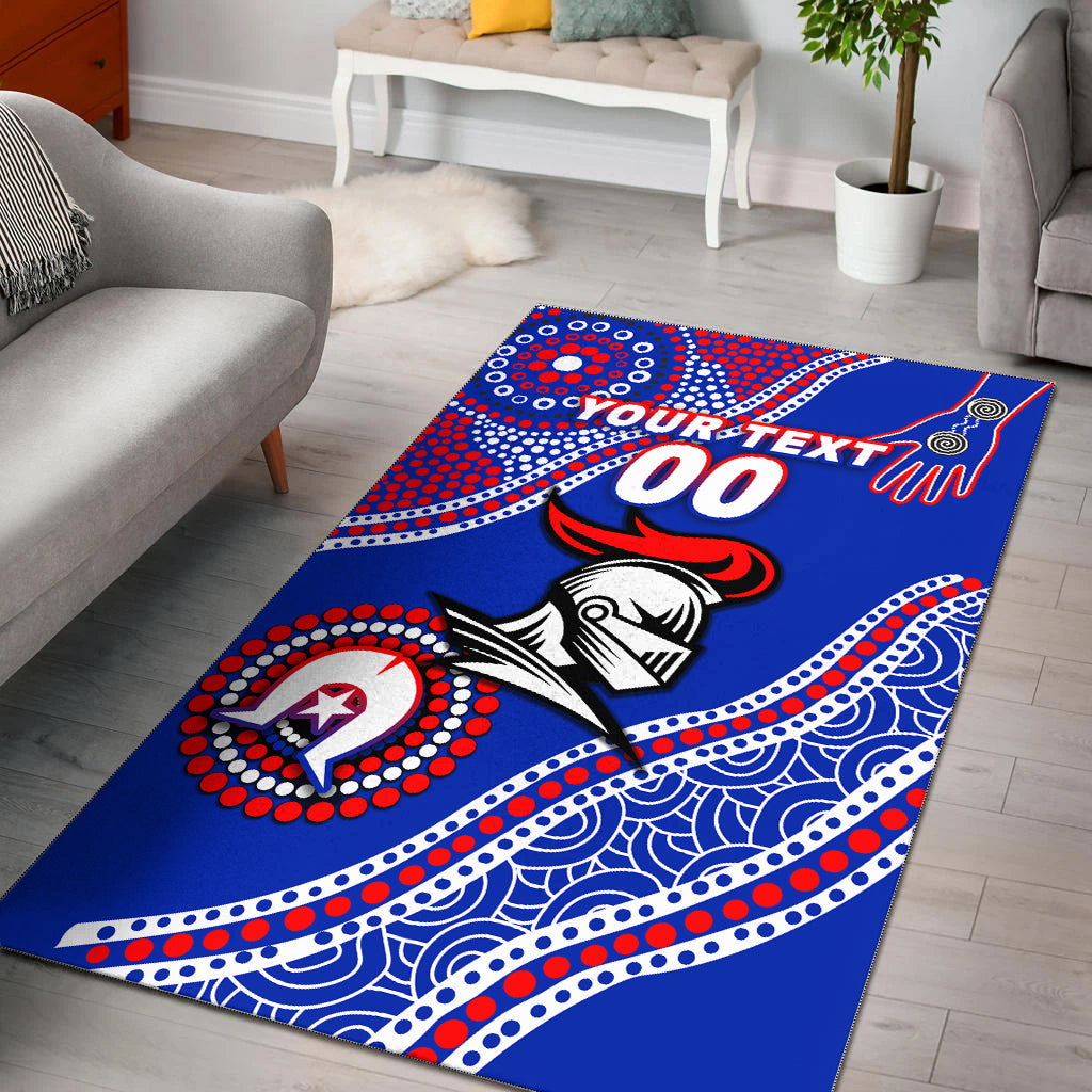 (Custom Personalised) Knights Rugby NAIDOC 2022 Aboriginal Area Rug - - Vibe Hoodie Shop