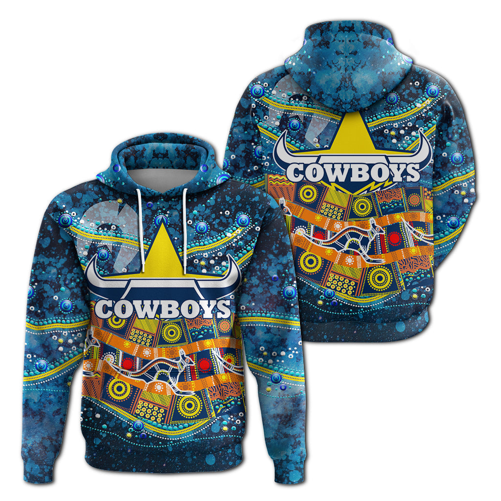 NAIDOC Week Cowboys Hoodie - Aboriginal Dot Painting - LT12 - Vibe Hoodie Shop