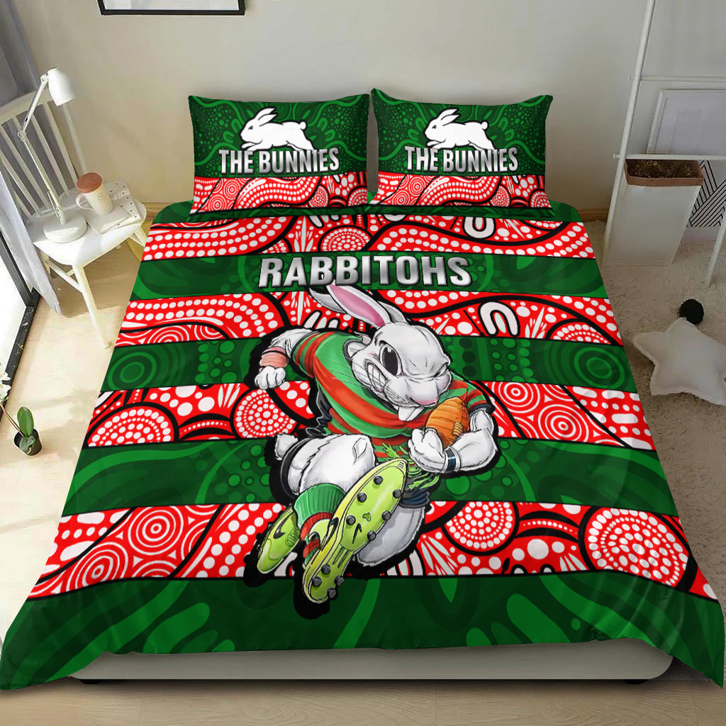 Rabbitohs Rugby The Bunnies Aboriginal Bedding Set - - Vibe Hoodie Shop