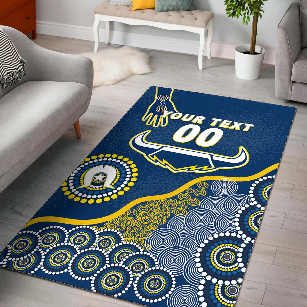 (Custom Personalised) Cowboys Rugby NAIDOC 2022 Aboriginal Area Rug - - Vibe Hoodie Shop