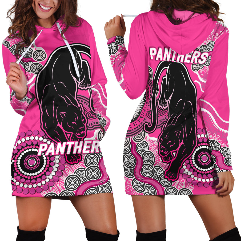 Panthers Rugby 2022 Aboriginal Art Hoodie Dress - - Vibe Hoodie Shop