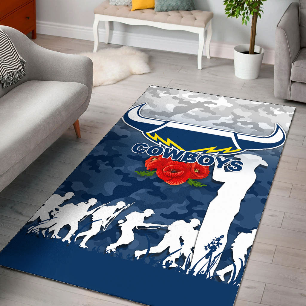 North Queensland Cowboys ANZAC Day Camo Area Rug - - Vibe Hoodie Shop