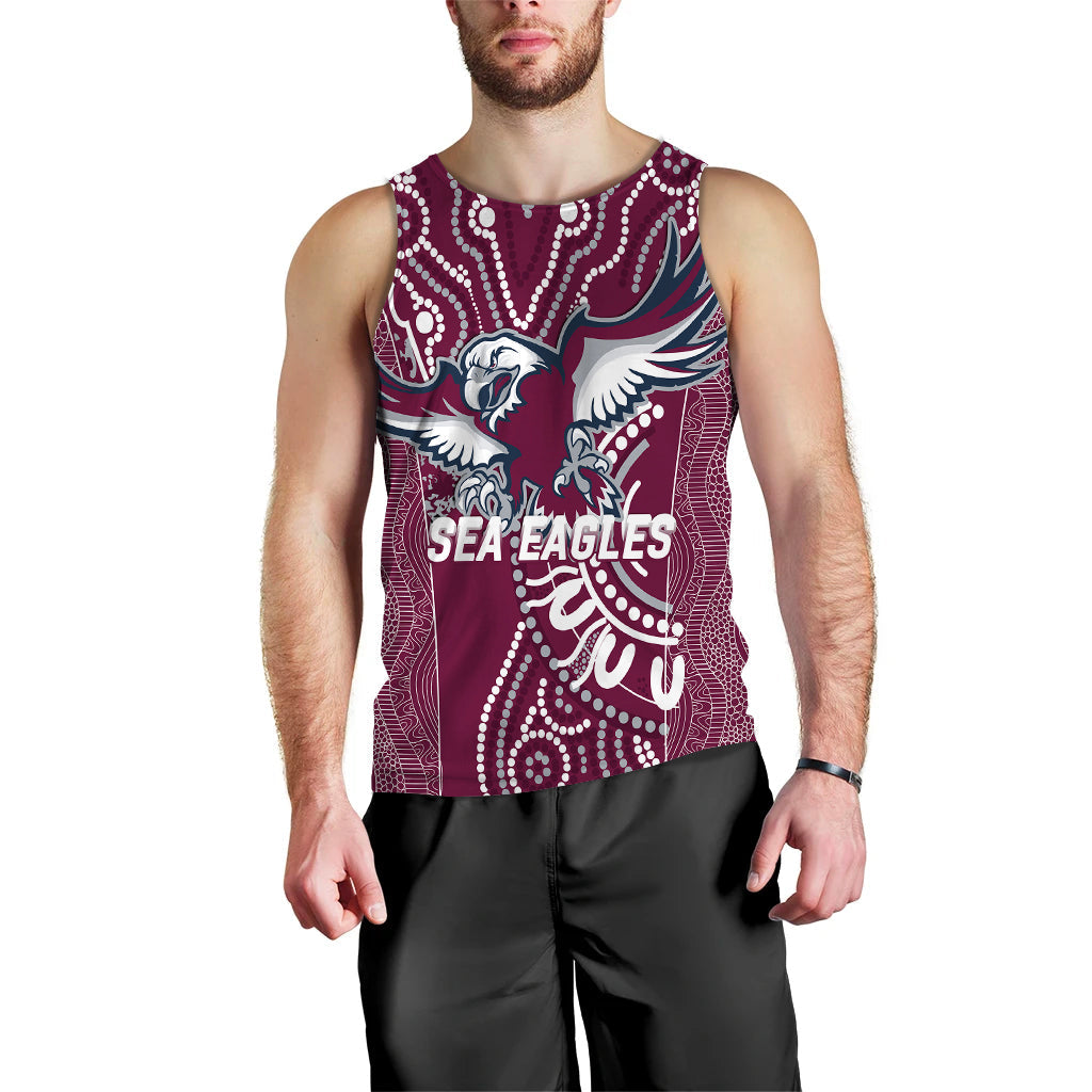 Sea Eagles Rugby 2022 Aboriginal Art Men Tank Top - - Vibe Hoodie Shop