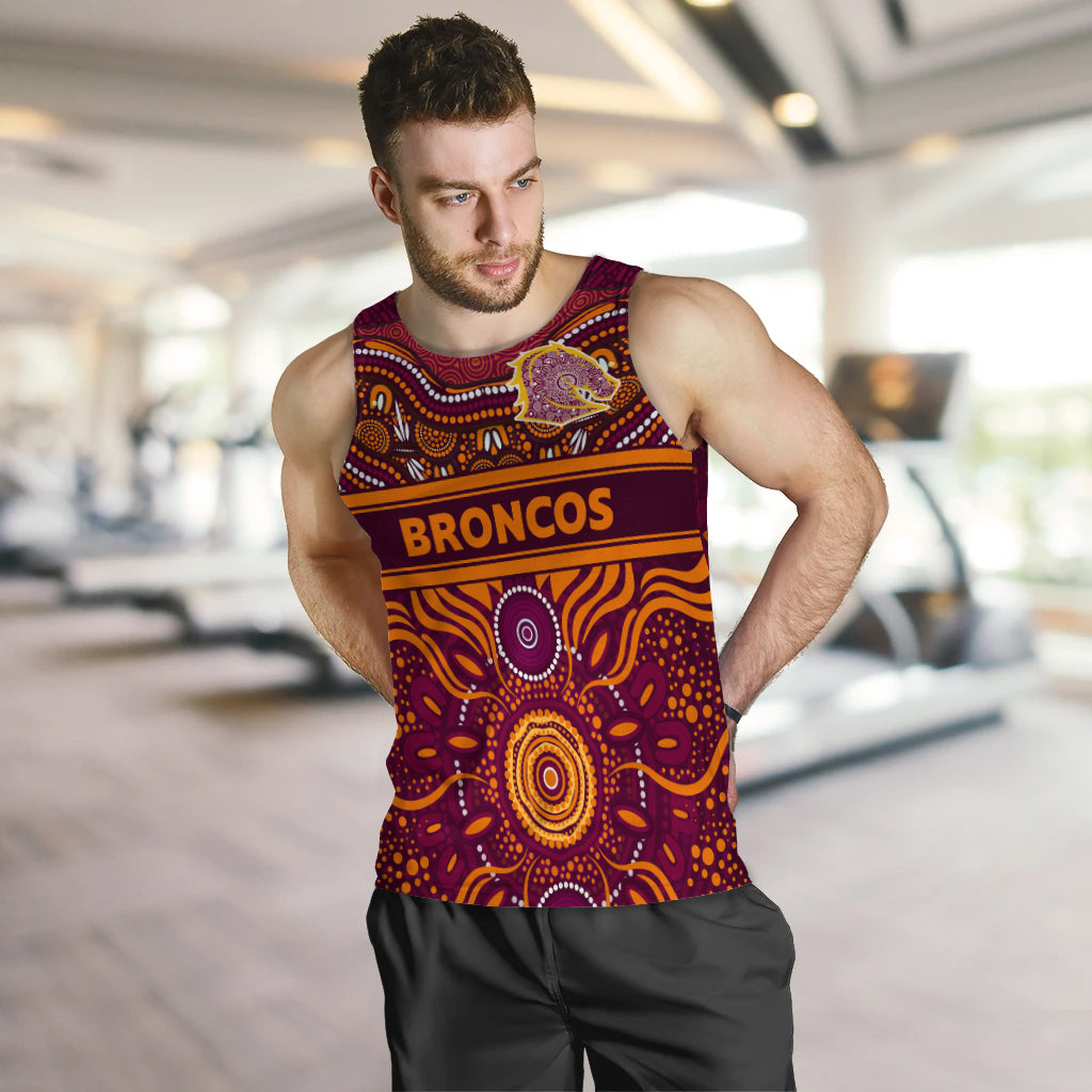 Broncos Rugby Aboriginal Pattern Men Tank Top - LT2