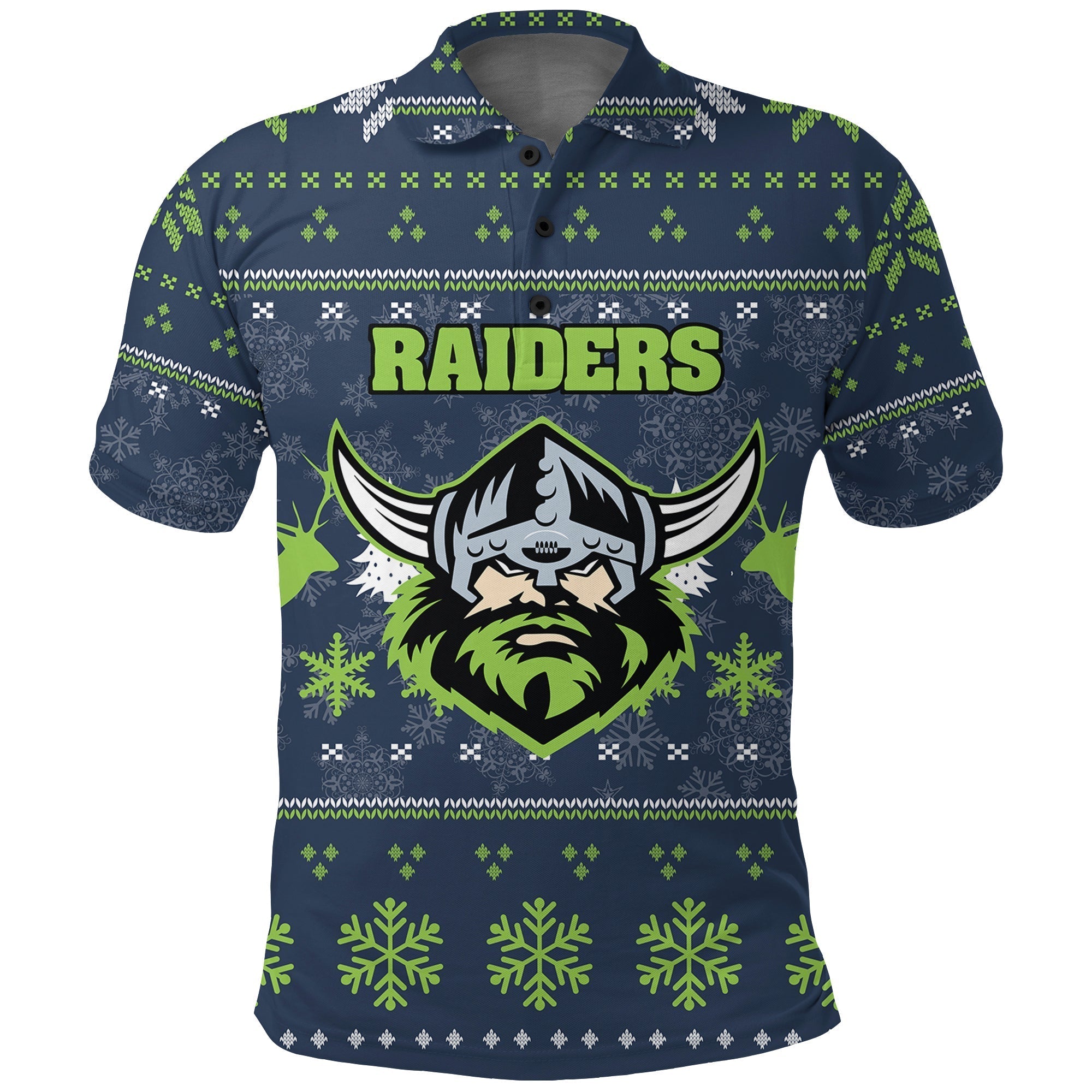 Canberra Raiders Polo Shirt - Christmas Ugly Style - - Vibe Hoodie Shop