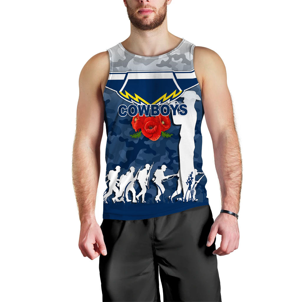 North Queensland Cowboys ANZAC Day Camo Men Tank Top - - Vibe Hoodie Shop