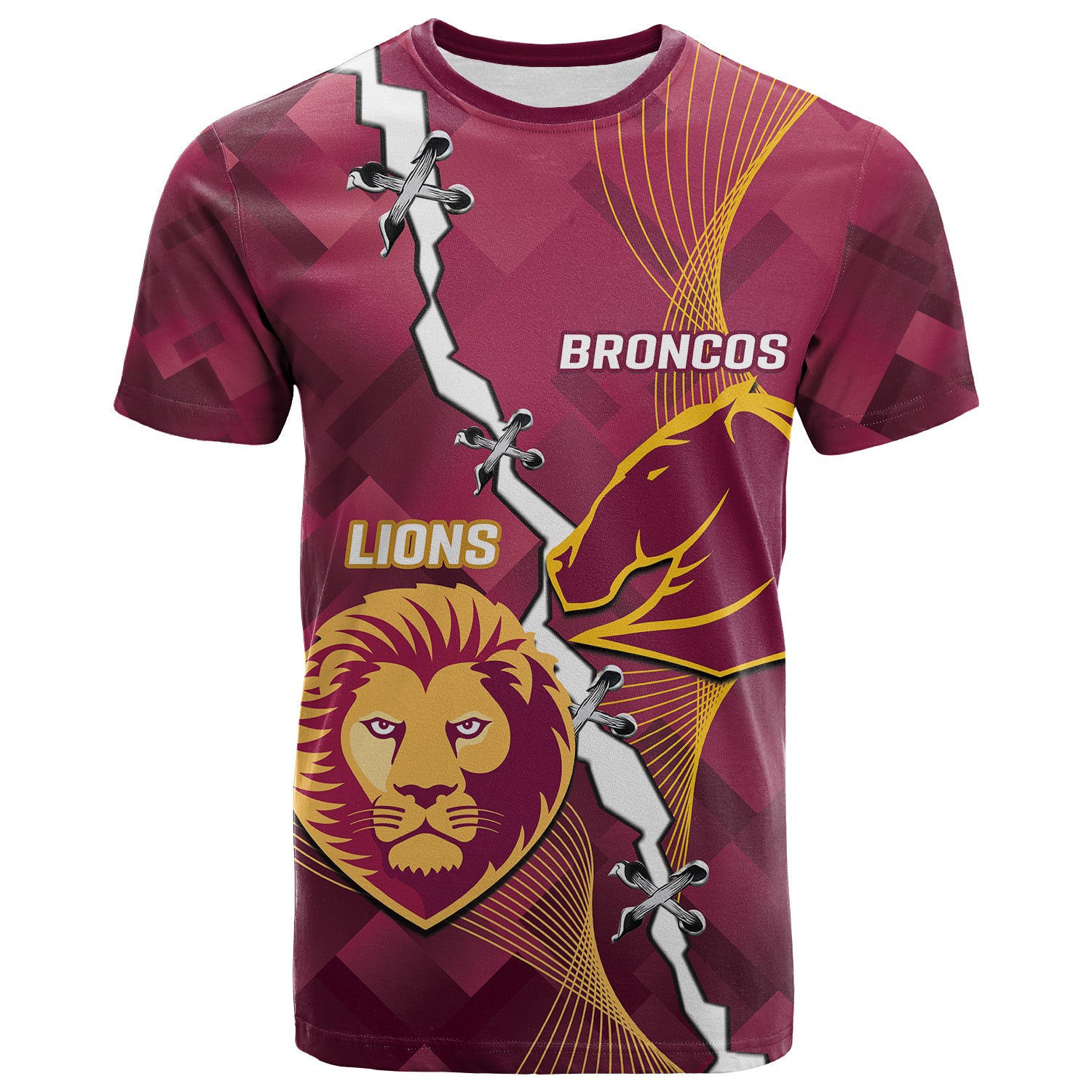 CUSTOMER REQUEST- Lions And Broncos - 16/05/2024 - T Shirt - LT14