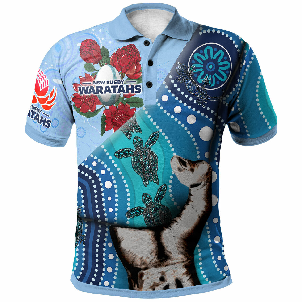 Waratahs Rugby Indigenous Custom Patronage Polo Shirt - NSW Waratahs Bloods In My Veins LT10 - Vibe Hoodie Shop