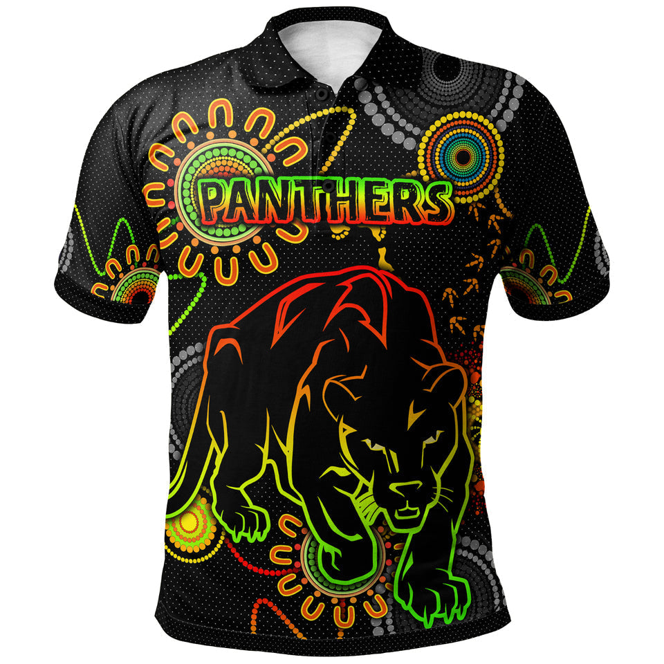 Australia Rugby Polo Shirt - Penrith Indigenous Black Panthers - RLT20 - Vibe Hoodie Shop