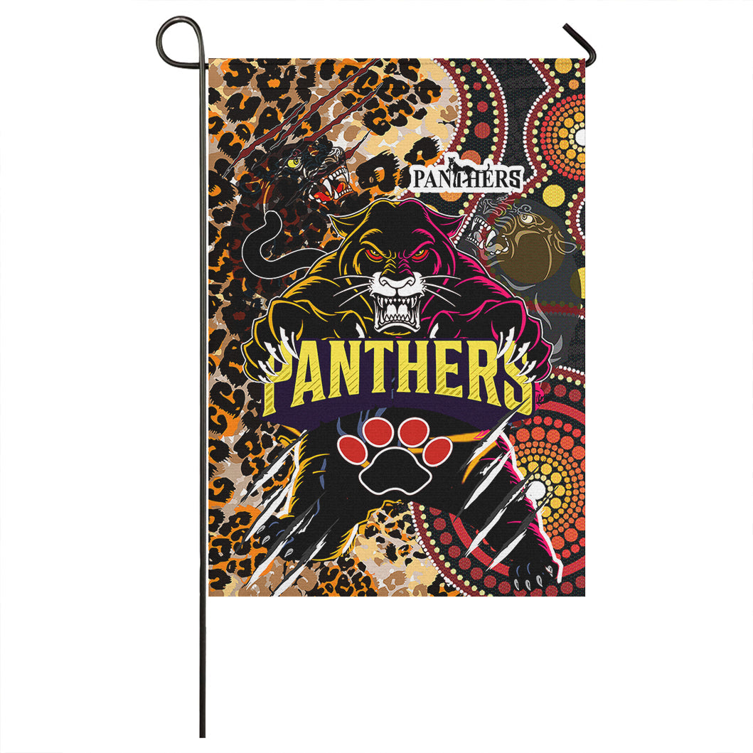 Panthers Rugby League Football Club Flag - Custom Indigenous Wild Black Penrith Panthers Scratch Style Flag - Vibe Hoodie Shop
