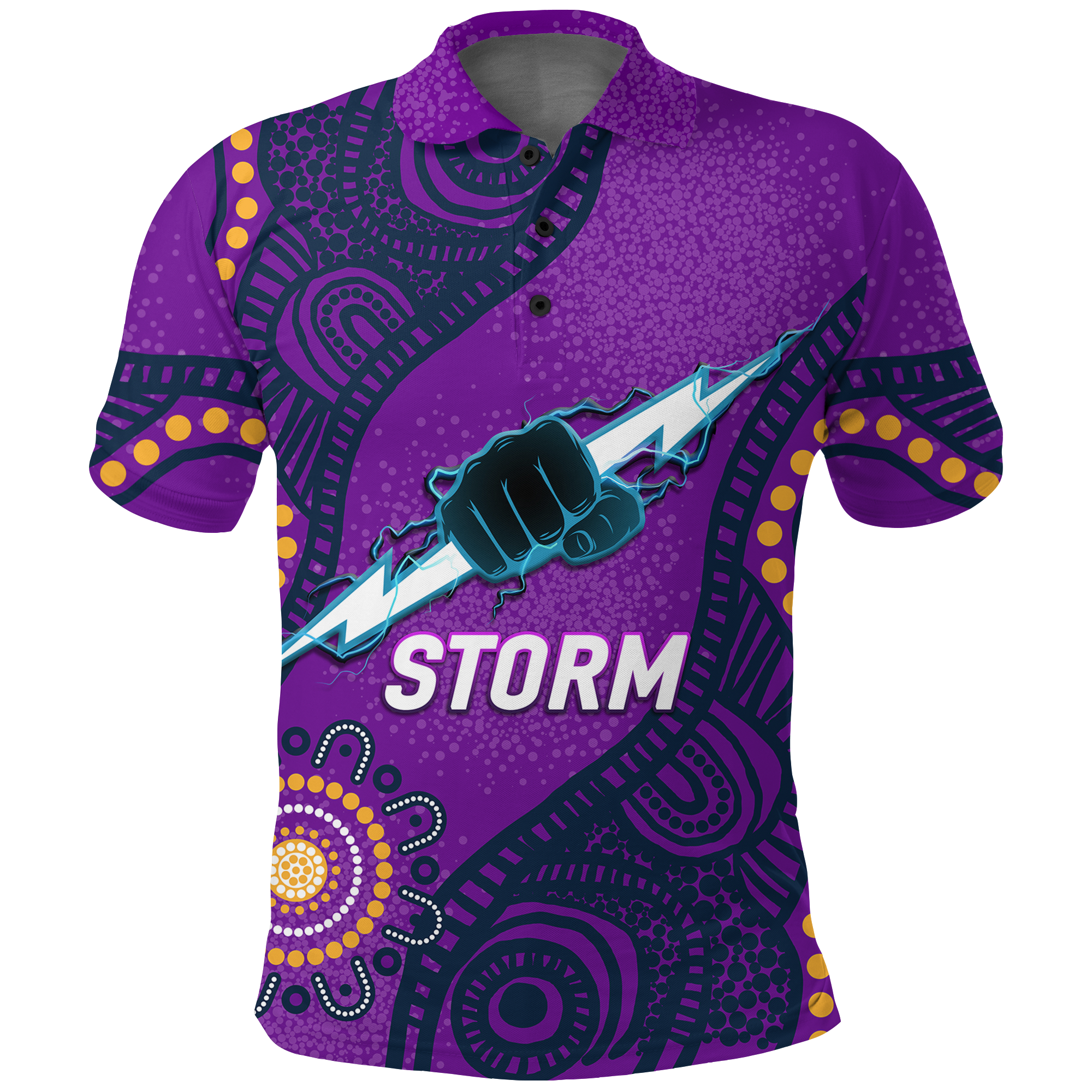 (Custom Personalised) Storm Rugby 2022 Aboriginal Art Polo Shirt - - Vibe Hoodie Shop