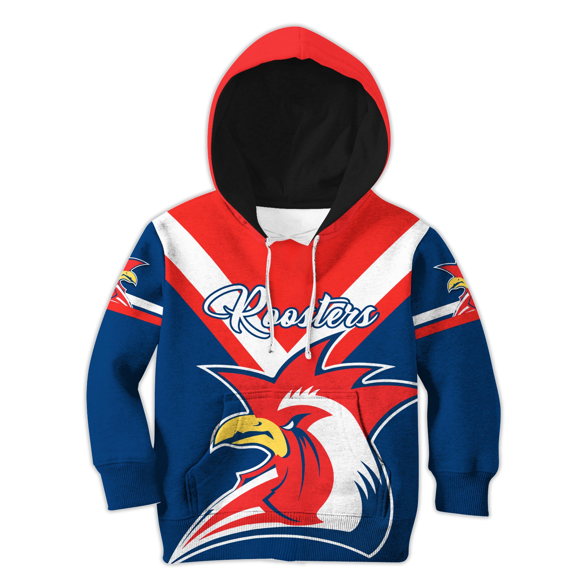 (Custom Personalised) Australia Roosters KID Hoodie Rugby RLT7 - Vibe Hoodie Shop