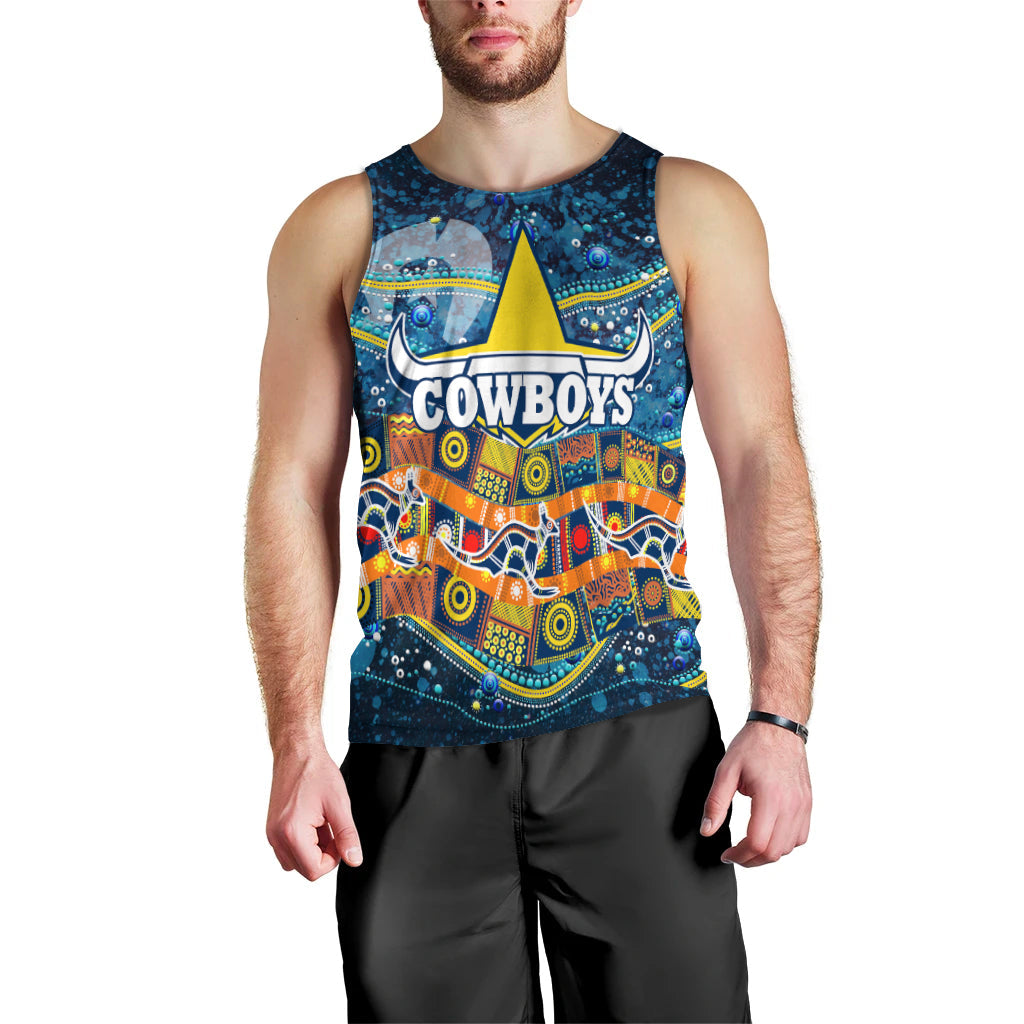 NAIDOC Week Cowboys Men's Tank Top - Aboriginal Dot Painting - - Vibe Hoodie Shop