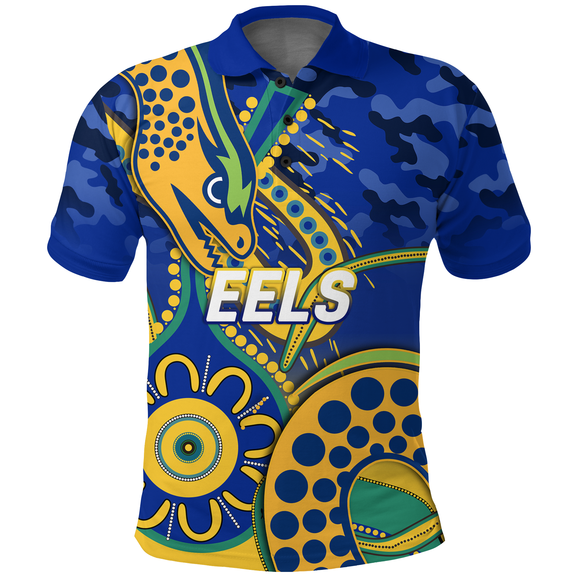 (Custom Personalised) Eels Rugby ANZAC Day Camouflage Indigenous Art Polo Shirt - - Vibe Hoodie Shop