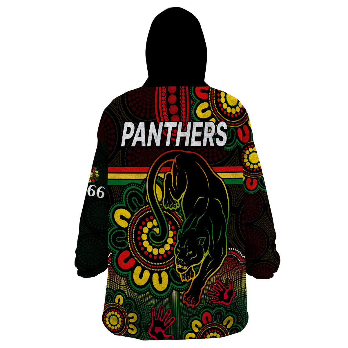 NRL Penrith Panthers Rugby Wearable Blanket Hoodie Panthers 1966 Aboriginal - Vibe Hoodie Shop