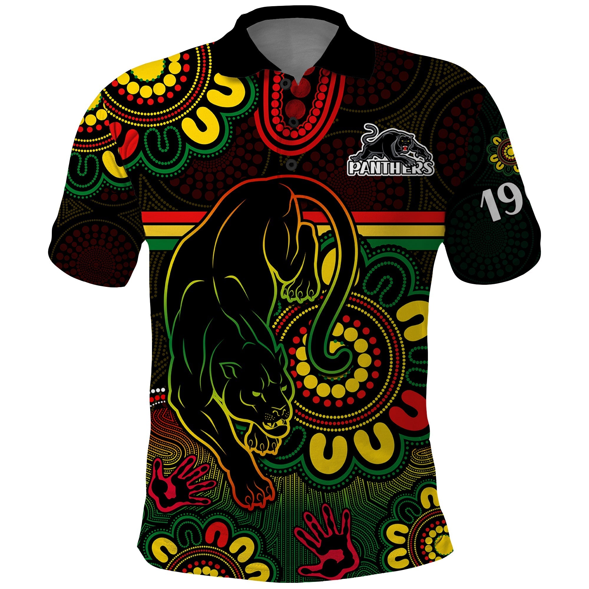NRL Penrith Panthers Rugby Polo Shirt Panthers 1966 Aboriginal LT9 - Vibe Hoodie Shop