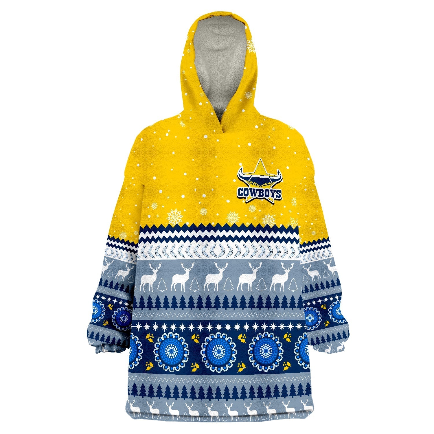 Cowboys Aboriginal Christmas North Queensland Wearable Blanket Hoodie - Vibe Hoodie Shop