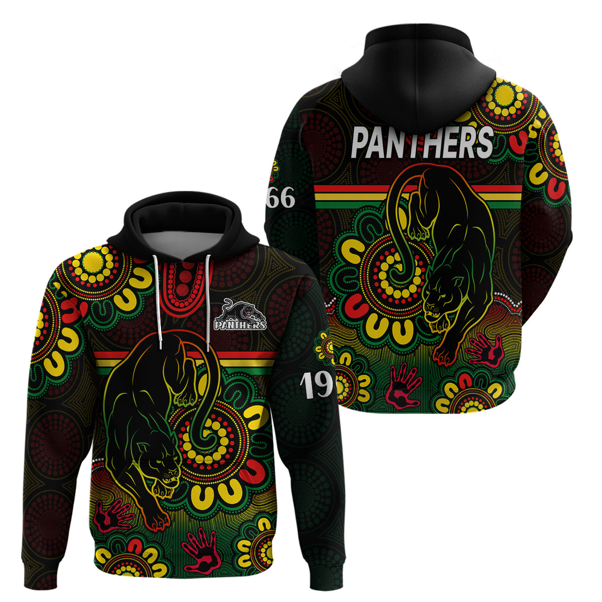 NRL Penrith Panthers Rugby Hoodie Panthers 1966 Aboriginal LT9 - Vibe Hoodie Shop