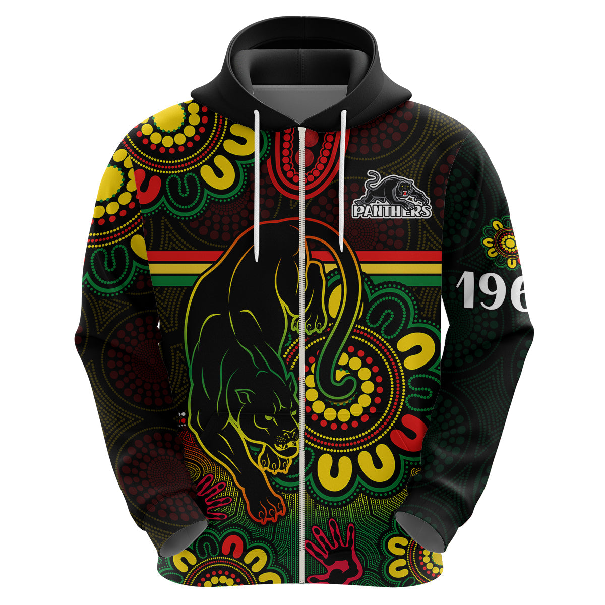 NRL Penrith Panthers Rugby Hoodie Panthers 1966 Aboriginal LT9 - Vibe Hoodie Shop