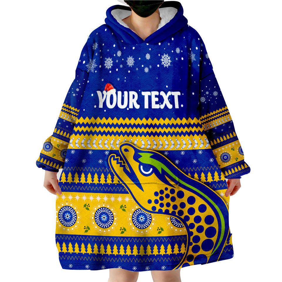 (Custom Personalised) Eels Unique Merry Christmas Parramatta Wearable Blanket Hoodie - Vibe Hoodie Shop