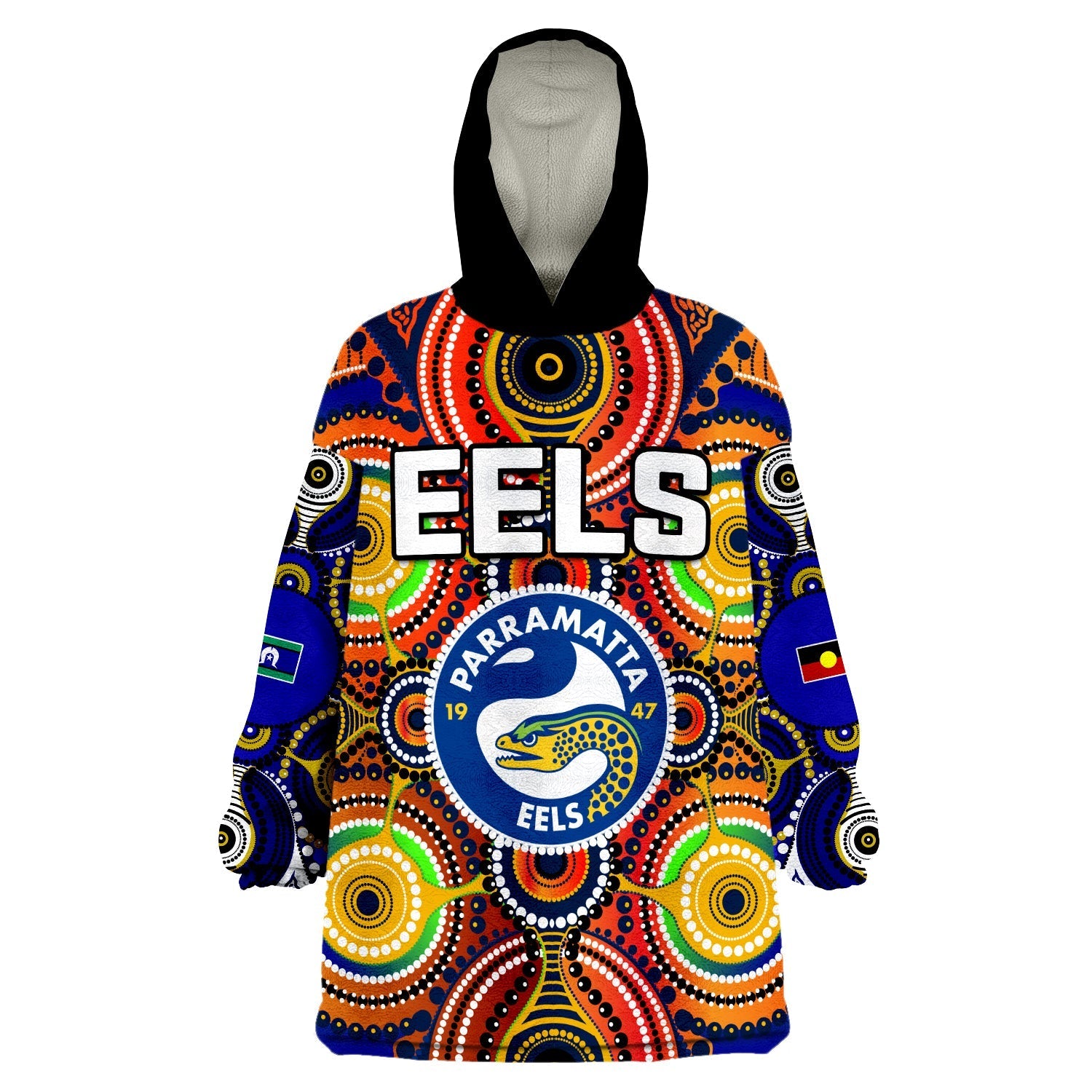 (Custom Personalised) Eels Indigenous Parramatta NAIDOC Special Wearable Blanket Hoodie - Vibe Hoodie Shop