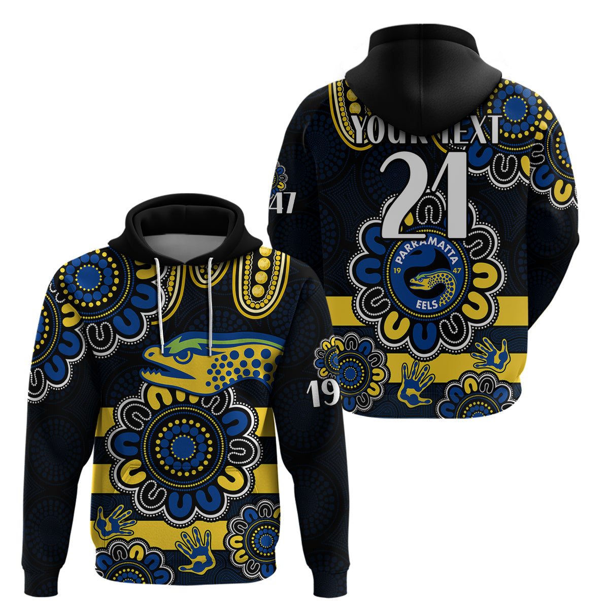 (Custom Personalised) NRL Parramatta Eels Rugby Hoodie Eels 1947 Aboriginal LT9 - Vibe Hoodie Shop
